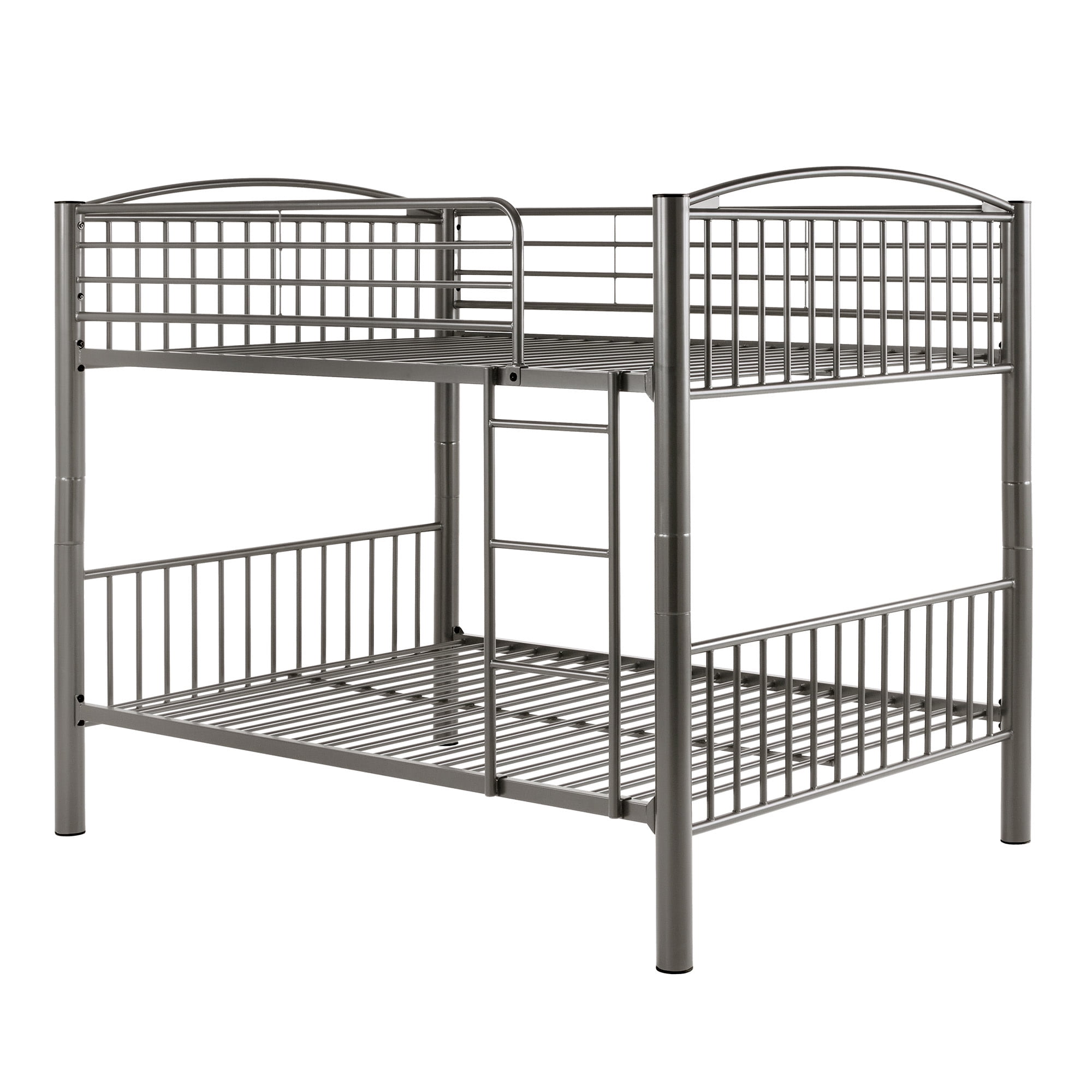 Weston Home Visalia Kids Convertible Metal Full over Full Bunk Bed, Gray