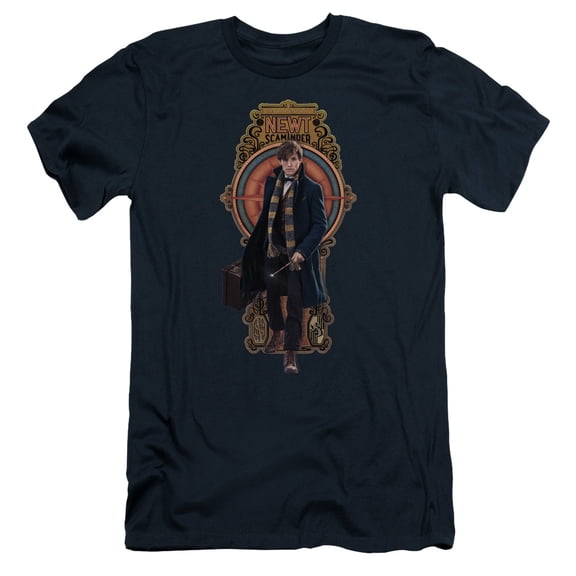 Fantastic Beasts Newt Scamander S/S Adult 30/1 T-Shirt Navy