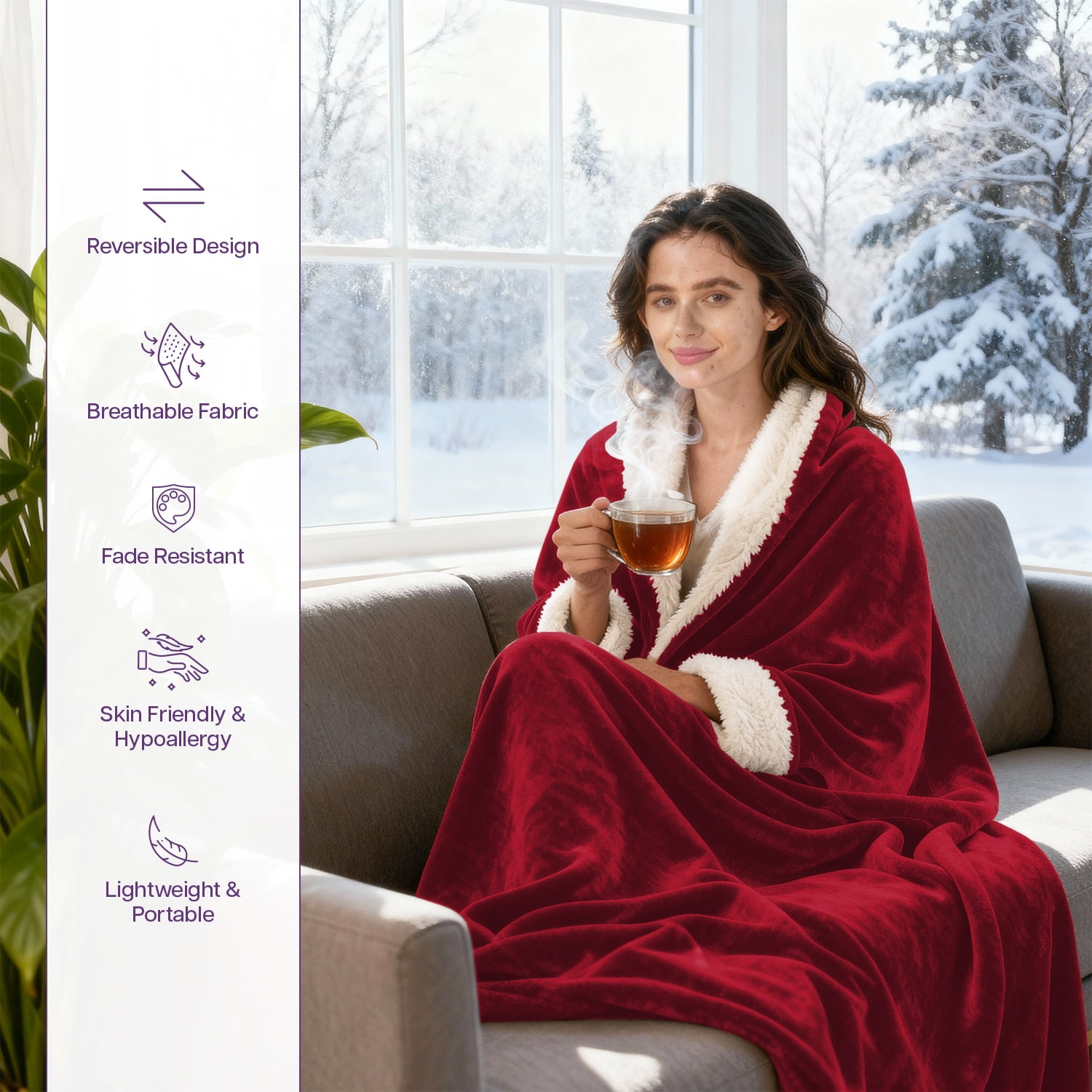 IR Imperial Rooms Wholesale Sherpa Fleece Blankets 12-Packs Warm & Soft Plush Washable Lightweight Cozy for Charity & Gift Burgundy Twin Size