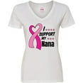 thumbnail image 3 of Inktastic Breast Cancer Awareness I Support My Nana with Pink Ribbon Women's V-Neck T-Shirt, 3 of 5