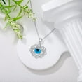 thumbnail image 4 of SOULMEET Evil Eye Necklace 925 Sterling Silver Evil Eye Pendant Lucky Protection Dainty Third Eye Charm Jewelry All Seeing Eye Necklace Birthday for Women, 4 of 10