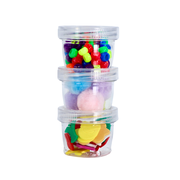 Everything Mary Round Stackable Crafting Containers, 3 Piece Plastic Clear Set