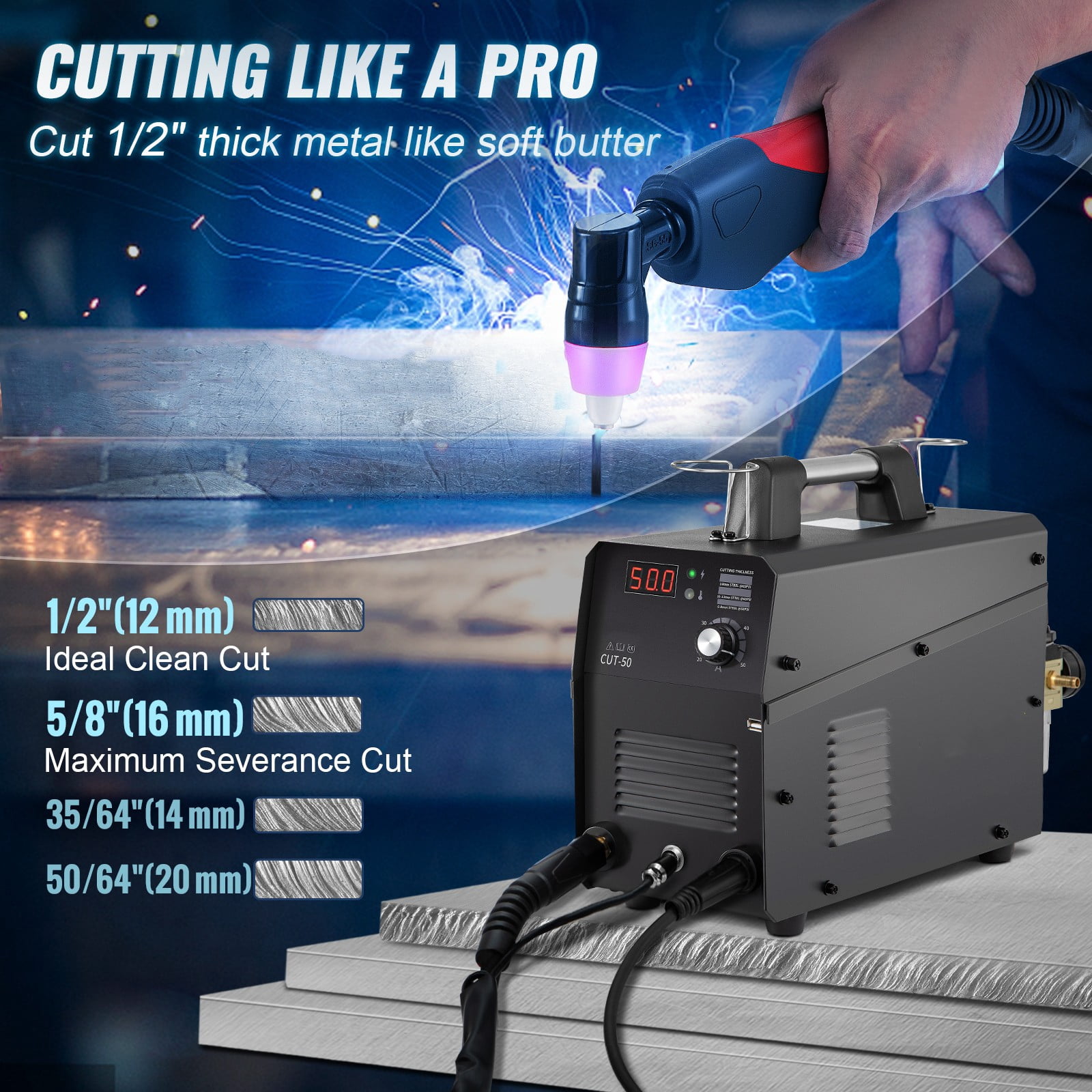 BENTISM CUT-50 50 Amp Plasma Cutter, 110V/220V with IGBT Technology