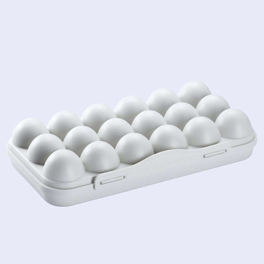 Egg Tray Refrigerator Storage Egg Holder Container With Lid Solid Color