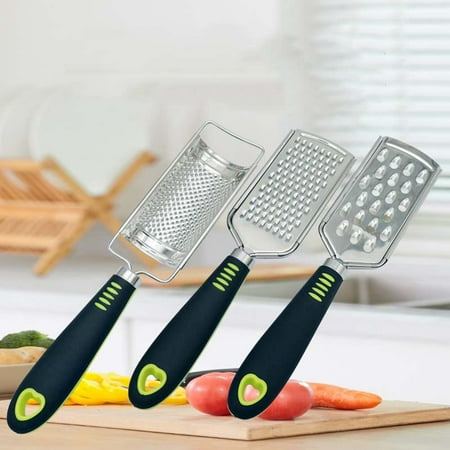 

vankin Premium Cheese Grater Set 3-Piece Multi-Purpose Kitchen Zester for Cheese Ginger Chocolate and More Non-Clogging Sharp Blades Easy-Store Design with Handle Loop Clearance