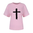 thumbnail image 4 of Camiseta Casual de Manga Corta de Cuello Redondo Impresa para las Mujeres, 95% Poliéster 5% Spandex Vintage Top Ligero para Diario, Fiesta Y Primavera Verano, 4 of 4