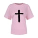 thumbnail image 4 of Camiseta Casual de Manga Corta de Cuello Redondo Impresa para las Mujeres, 95% Poliéster 5% Spandex Vintage Top Ligero para Diario, Fiesta Y Primavera Verano, 4 of 4