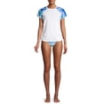 thumbnail image 2 of Time and Tru Women's Short Sleeve Rash Guard Swim Cover Up, 2 of 6