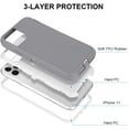 thumbnail image 3 of Case for iPhone 11 Pro, Rugged Durable Defender Heavy Duty 3 in 1 Shockproof Bumper Full Body Protective Cover Phone Case for iPhone 11Pro 5.8'' Display (Gray White), 3 of 14