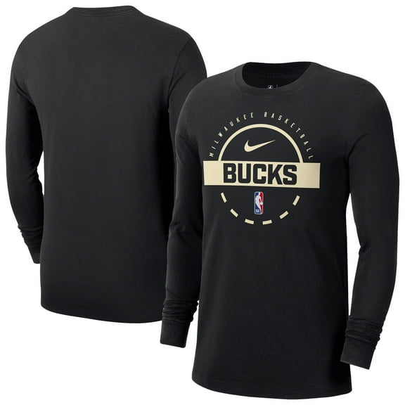 Men's Nike  Black Milwaukee Bucks Authentic Long Sleeve Practice T-Shirt
