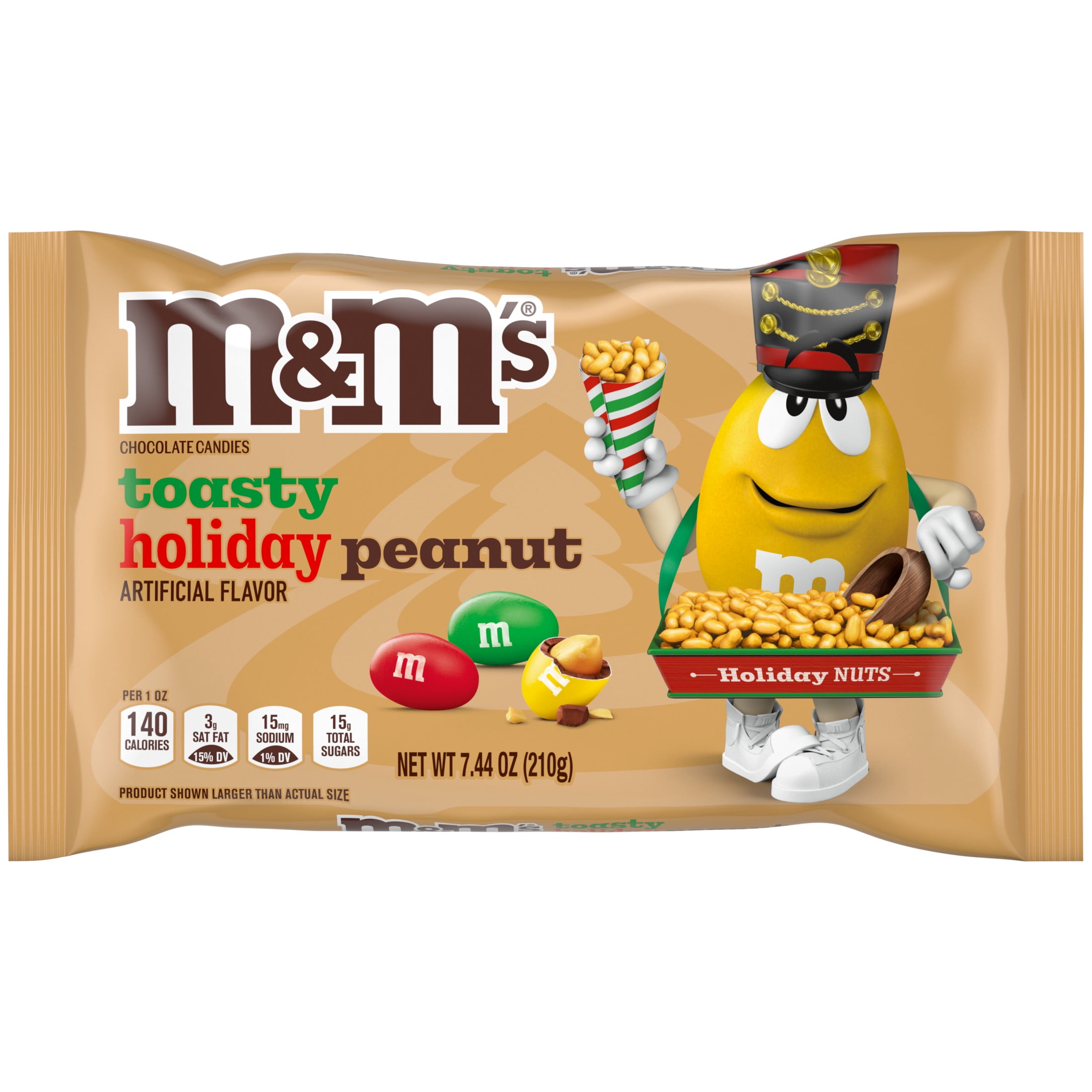(2 pack) M&M's Toasty Holiday Peanut Chocolate Christmas Candy - 7.44 oz Bag