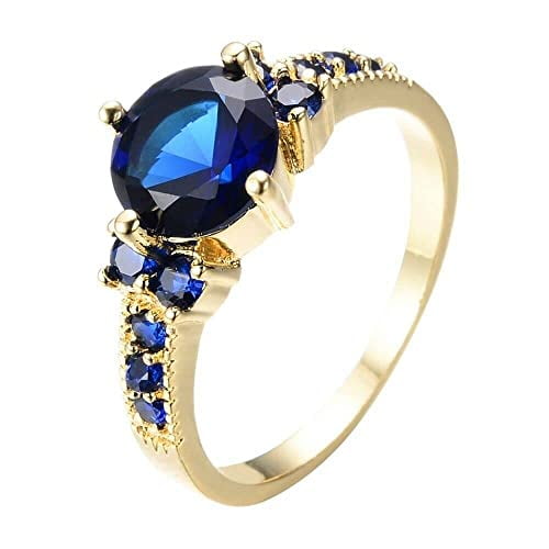 HeartsAndYou 2ct Natural Sapphire Engagement Ring 100% 14k SOLID Yellow Gold Solitaire Womens