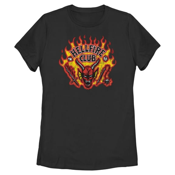 Netflix Women's Stranger Things Retro Hellfire Club Logo T Shirt