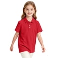 thumbnail image 7 of Girls Breathable Polo Shirt Kids Short Sleeve School Uniform Golf Shirt Casual Quick Dry Three-Button Polo Shirt 110, 7 of 7