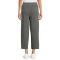 thumbnail image 3 of Time and Tru Women’s Mid-Rise Brushed Hacci Pull-on Cropped Wide Leg Pants, 3 of 5