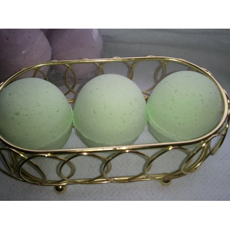 3 LARGE CUCUMBER & MELON Luxury Bath Bomb Fizzies, Natural, Handmade in the USA with Shea, Mango & Cocoa Butter, Ultra Moisturizing, 5 oz each Great for Dry