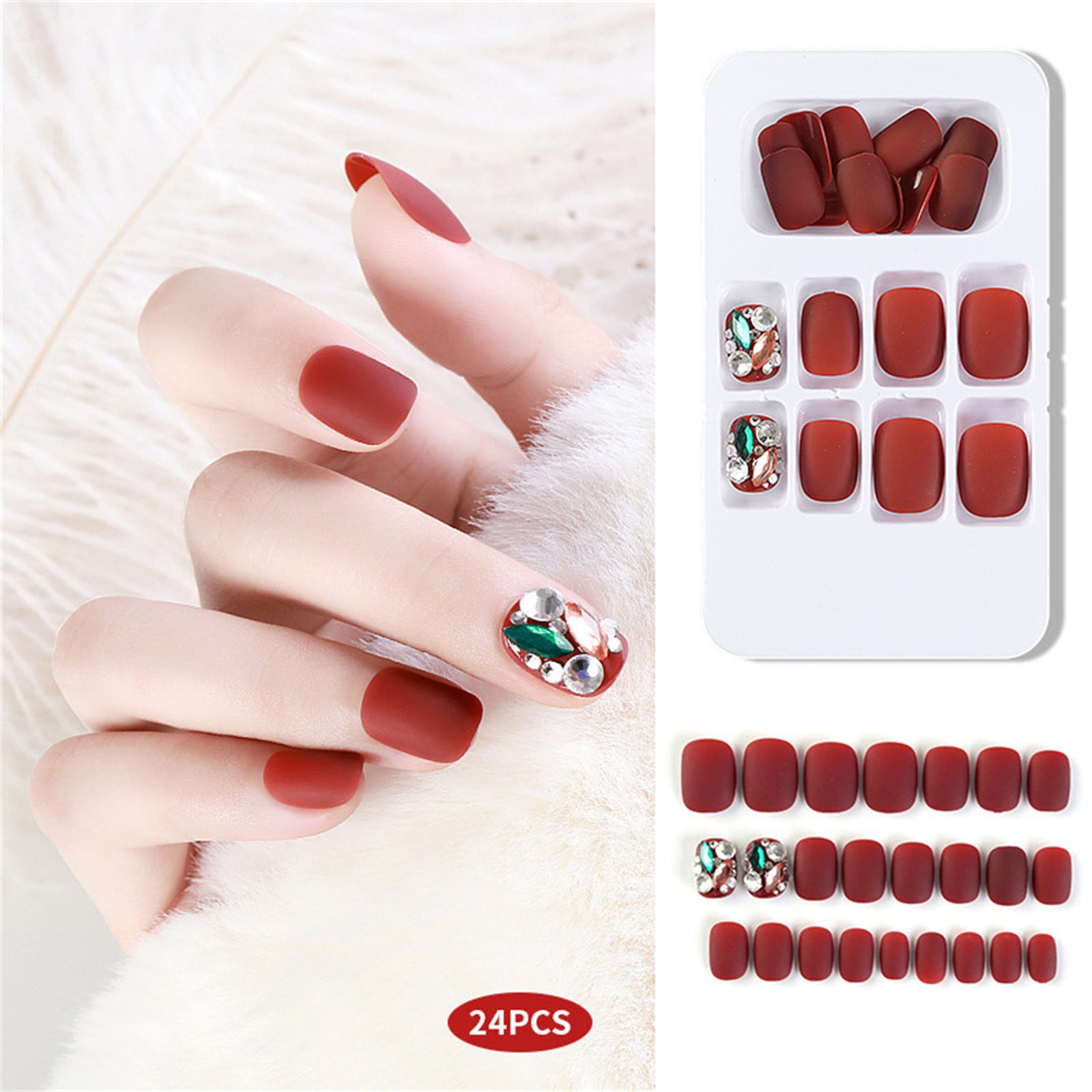 Press On Nails Nails False Nails Extra Long Ballerina Nails Glitter