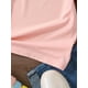 thumbnail image 4 of Camiseta de verano para niñas con estampado de perezoso, cuello redondo informal de poliéster con ligera elasticidad y corte holgado., 4 of 6