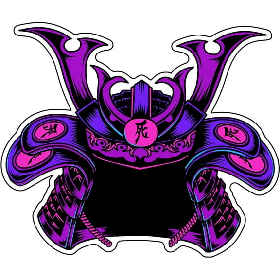 WickedGoodz Purple Samurai Vinyl Decal - Japanese Bumper Sticker - for Laptops Tumblers Windows Cars Trucks Walls