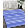 thumbnail image 3 of Ahgly Company Machine Washable Indoor Round Transitional Blue Ribbon Blue Area Rugs, 4' Round, 3 of 7