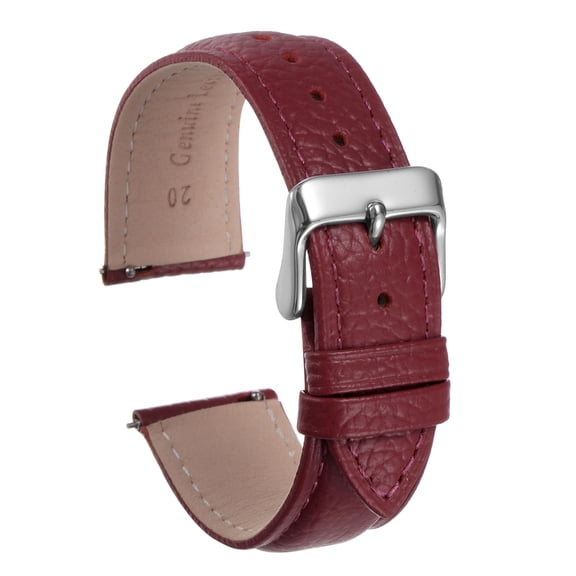 Uxcell Genuine Leather Watch Bands 20mm Flat Quick Replacement Leather Watch Strap Elegant Women Men Watch Straps Red