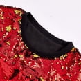 thumbnail image 6 of Men's Reversible Sequin Two Piece Short Sleeve Shirt Shorts Outfit Casual Parties Special Events With Sparkling Design Red L, 6 of 8