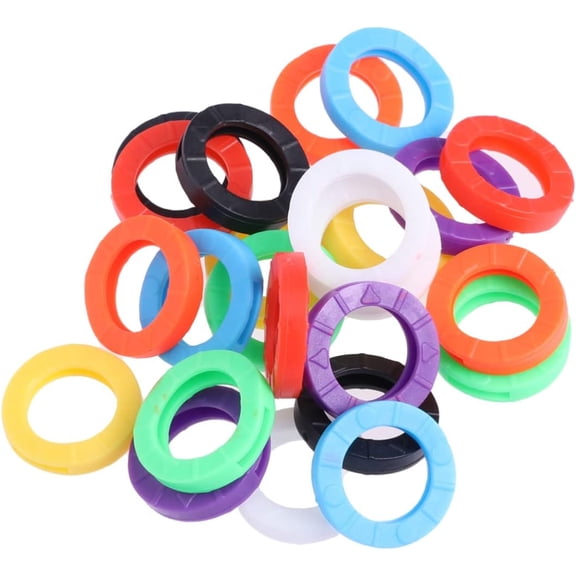 48pcs Key Fobs Key Ring Tags Colored Labels Novelty Key Covers Keycaps for Car Keys Silicone Key Cap Key Caps Key Identifiers Elastic Key Caps Elasticity Key Chain House Nametags