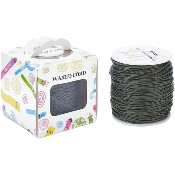 Waxed Cotton Cords Dark Olive Green 1mm about 100yards/roll(91.44m/roll) 300 feet/roll