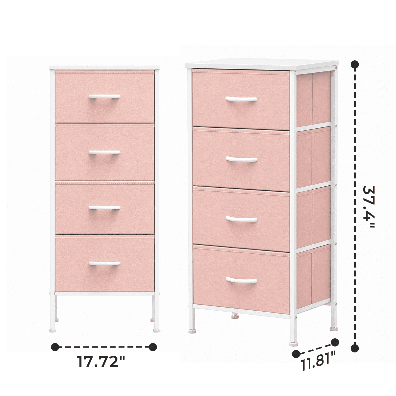Alvantor Dresser for Bedroom with 4/5 Storage Drawers, Dressers Chest of Drawers Fabric Dresser with Sturdy Steel Frame, Wooden Top Cabinet Night Stand Dresser for Closet