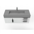 thumbnail image 5 of Castello USA Nile 48" White Wood Floating Vanity with Gray Top and Black Trim, 5 of 8