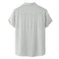 thumbnail image 2 of Camisas De Vestir Para Hombre Manga Larga Camisa manga Turn Casual Down Print cuello masculino Wave Point camisa verano corto hombres camisas (White, L), 2 of 6