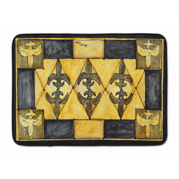 Fleur de lis Machine Washable Memory Foam Mat