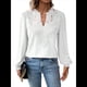thumbnail image 1 of Blusas de con Lunares, Estilo Bohemio, de Larga y Cuello en V para Mujer, con Encaje de Ganchillo, Estilo Informal y Moderno S, 1 of 9
