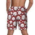 thumbnail image 4 of Goofa Cute Baseball Printed Men's Swim Trunks Board Shorts Quick Dry Mens Swimming Trunks with Compression Liner,Breathable Fit Hawaii Beach Shorts-Large, 4 of 9