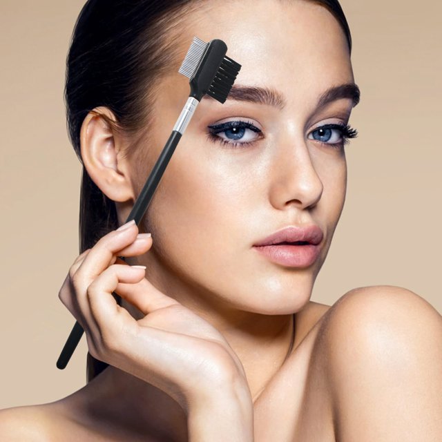WIFKLSIIPG Peigne à Cils à Deux Extrémités en Acier Application Multifonctionnelle avec Racines Transparentes Peigne à Cils en Acier Inoxydable Brosse à Cils