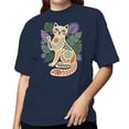 thumbnail image 2 of Floral Folk Art Women's Navy T-shirt, 2 of 3
