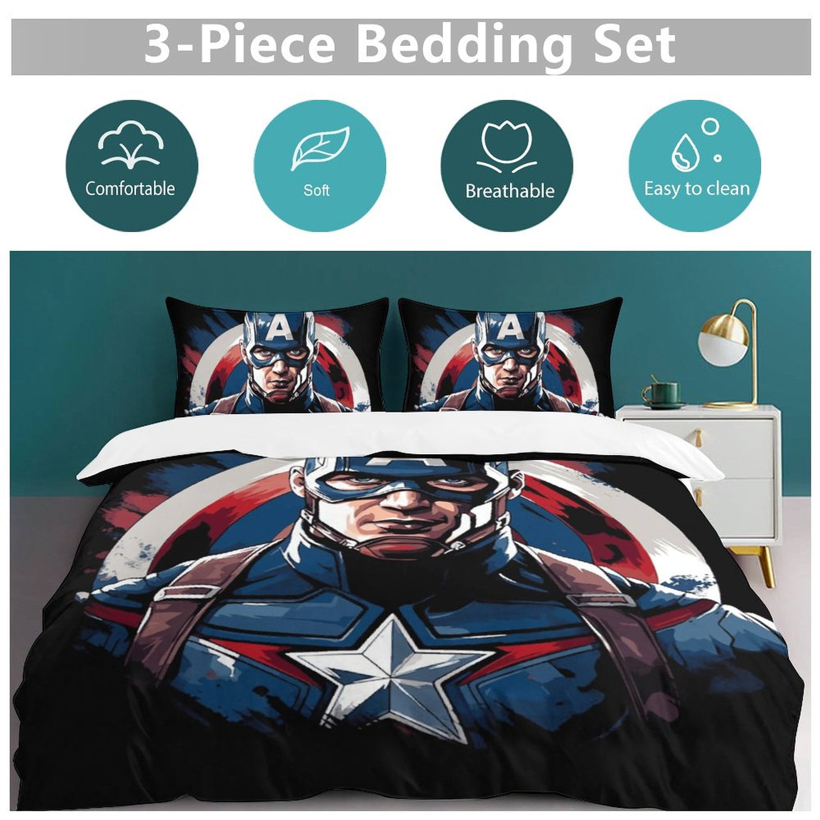 Movie Posters Duvet Cover Set Soft Bedding Set 3PCS Quilt Covers Luxury Bedspreads Pillowcase Sets 86"x70"