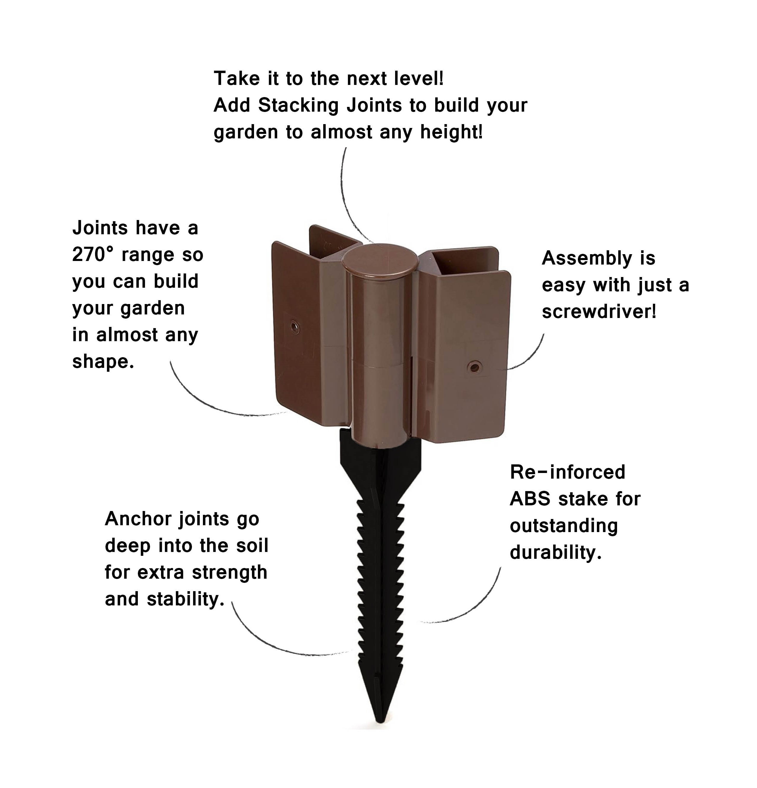 Frame It All Raised Garden Bed Brackets 1” Anchor Bracket (2 pack