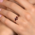 thumbnail image 4 of Gem Stone King 18K Rose Gold Plated Silver Red Garnet Engagement Ring for Women | 1.40 Cttw | Oval Checkerboard 7X5MM | Gemstone January Birthstone | Size 7, 4 of 6