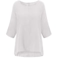 thumbnail image 3 of Frostluinai Womens Summer Tops WomenSolid Three Quarter Sleeve Cotton Tops Blouse T-shirt, 3 of 3