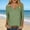 Green, variant on Womens Sage Green V Neck Short Sleeve Linen Blend Relaxed Fit Oversized Tunic, Size XL