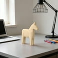 thumbnail image 6 of Modern Minimalist Wooden Horse Decor - Creative Wood Horse Statue Ornament for Home Living Room TV Stand Coffee Table Decor, Rustic Wooden Horse Figurine for Indoor Desktop Art Decor Gift, Beige, 6 of 7