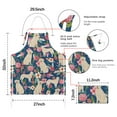 thumbnail image 7 of Golden Retriever and Pioneer Flower Apron-Garden Aprons for Women with Pockets-Cotton Linen Waterproof Kitchen Cooking Gardening Aprons Adjustable for Kitchen,Cooking,BBQ and Salon 33x27 Inch, 7 of 7