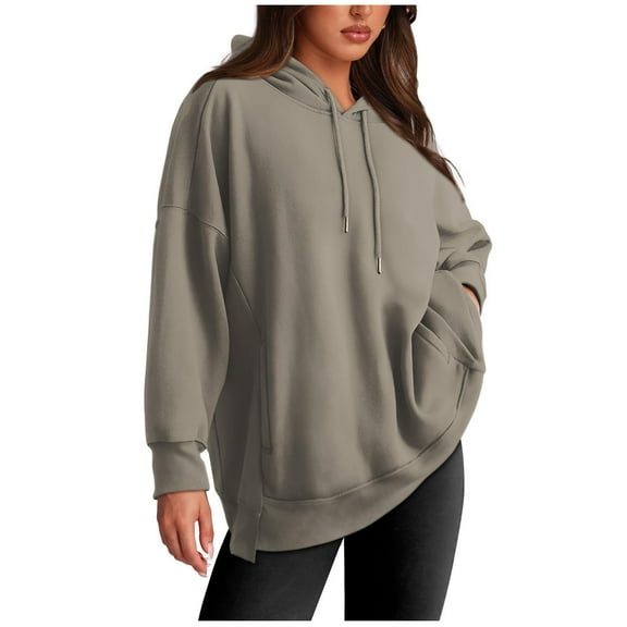 XMMSWDLA Women's Oversized Hoodies Fleece Sweatshirts Fall Long Sleeve Sweater Pullover Hoodie With Pocket
