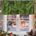 thumbnail image 5 of Green Sandpins Valances for Windows, 54 x 18in, Christmas Pine Leaf Winter Botanical Modern Rod Pocket Kitchen Valance Curtain Light Filtering Window Treatments for Living Room Bedroom, 1 Panel, 5 of 7
