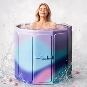 XunKA Gets 27" Portable Foldable Bathtub, Thermostatic Hot Ice Bathtub, PVC Outdoor Soaking Tub for Adults.