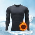 thumbnail image 2 of HAiming Men's Thermal Shirt Fleece Lined Long Sleeve Crewneck Athletic Base Layer Top Cold Weather Gear, 2 of 7