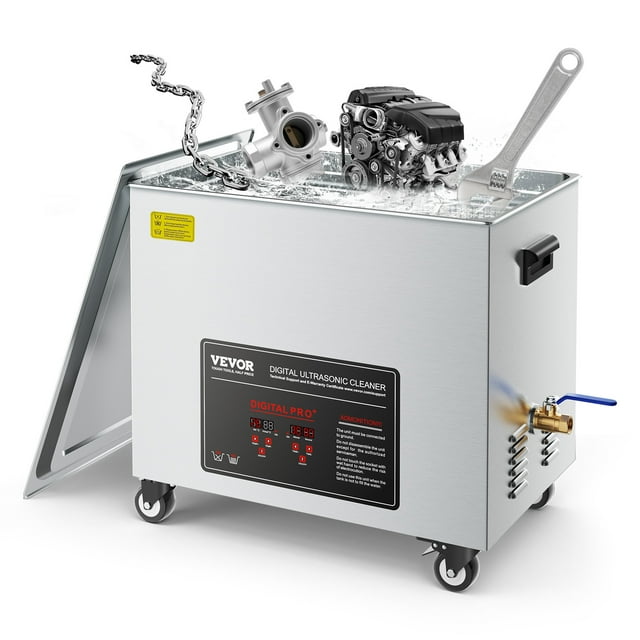 VEVOR 50L Ultrasonic Cleaner, Professional Ultrasonic Cleaner Machine with Cleaning Basket & Digital Display, 840W Stainless Steel Large Cleaning Machine with Wheels