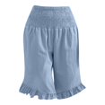 thumbnail image 5 of Women's Plus Size Knee Length Shorts High Waist Summer Beach Wide Leg Pants, 5 of 7