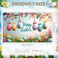 thumbnail image 2 of Pink Cherry Blossom Happy Easter Banner Bunny Ear Design Easter Backdrop Colorful Easter Eggs Themed Spring Easter Display for Easter Party Spring Celebration Photo Shoot, 2 of 9